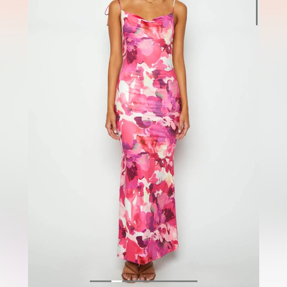 Beginning boutique- Selena Pink Print Maxi